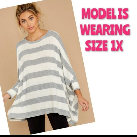Torrid Top Size 3X Knit Stripe Dolman EUC - Picture 5 of 10